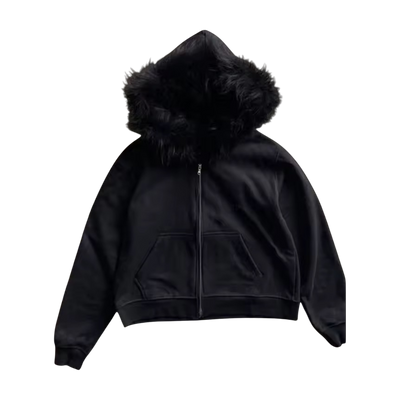 ‘BLXCK FUR’ HOODIE 𖦏