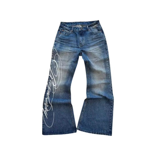 ‘FELL IN LUV’ FLARED DENIM 𖦏