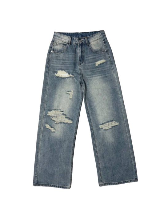 ‘DISTRESSED’ BAGGY DENIM 𖦏